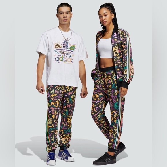 adidas Pants - Adidas LoveUnites Unisex’s Graphic Joggers by Kris Andrew Small
